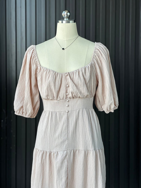 Blush Tiered Summer Maxi Dress