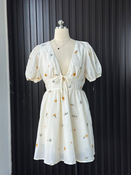 Embroidered Baby Doll Dress