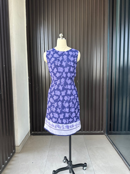 Vintage Blue Floral Mini Dress