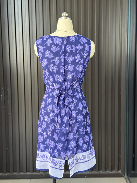 Vintage Blue Floral Mini Dress