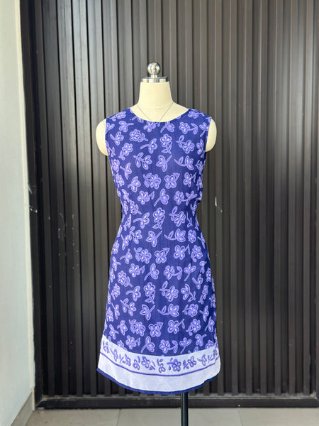 Vintage Blue Floral Mini Dress