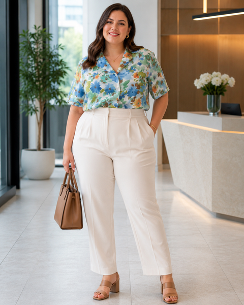 Watercolor Floral Resort Blouse