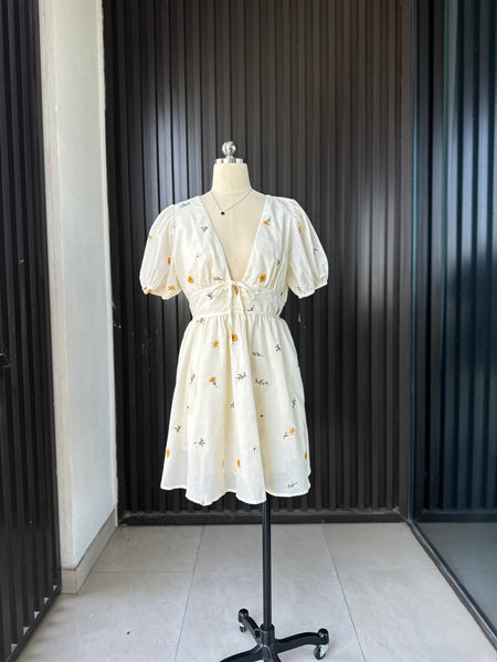 Embroidered Baby Doll Dress