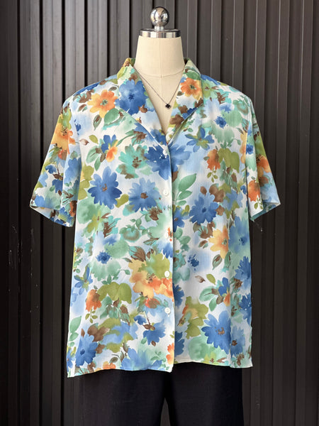 Watercolor Floral Resort Blouse