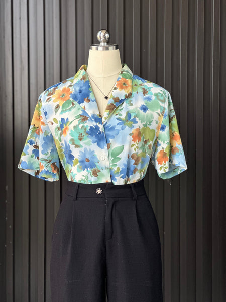 Watercolor Floral Resort Blouse