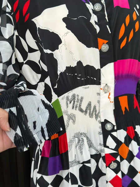 Vintage Abstract Statement Blouse