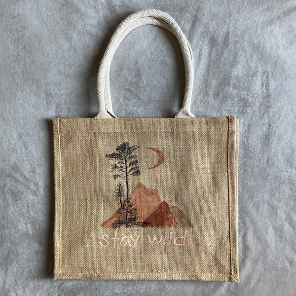Stay Wild Boho Jute Bag